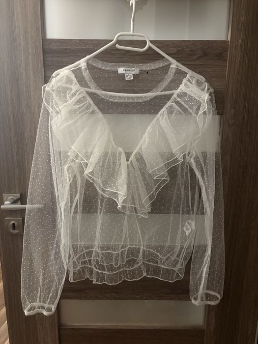 Prześwitująca biała bluzka Primark M/38