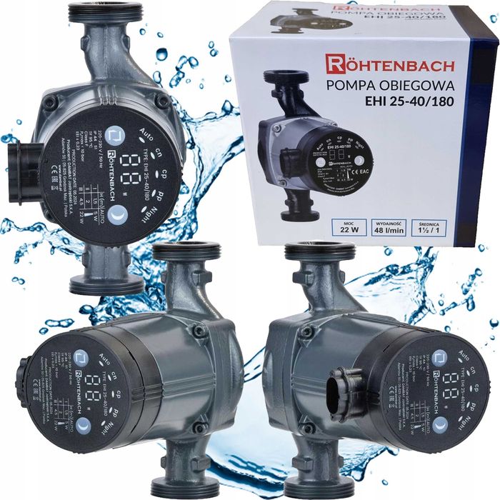 Elektroniczna Pompa Obiegowa Rohtenbach EHI 25-40/180 + śrubunki