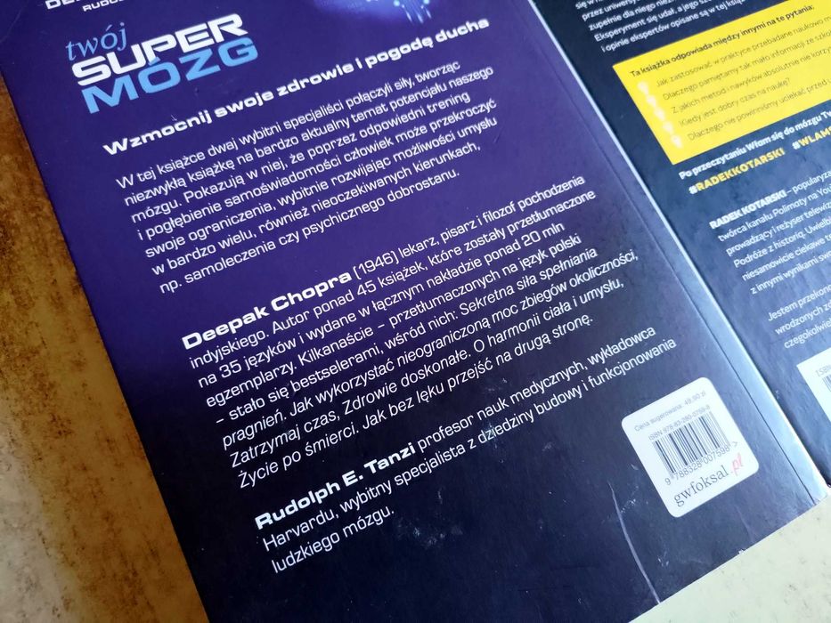 Twój super mózg Deepak Chopra + Włam się do mózgu Radek Kotarski