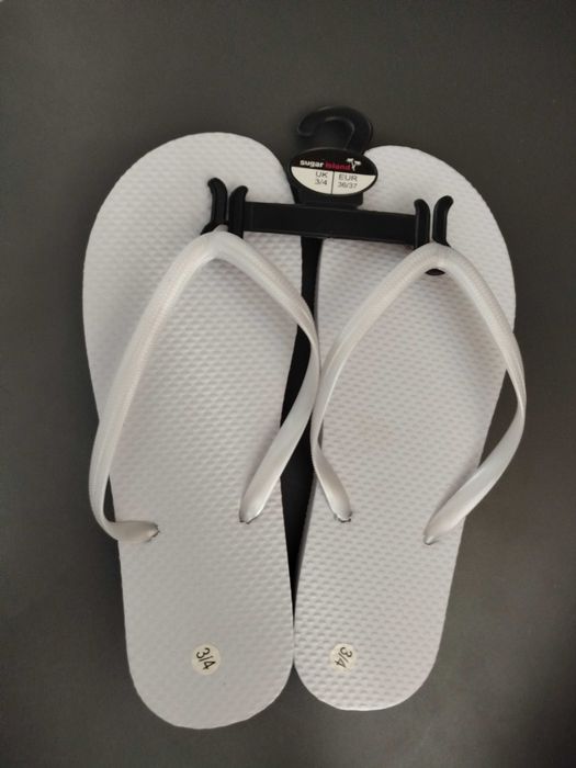 Białe klapki japonki Sugar Island • rozmiar 36/37