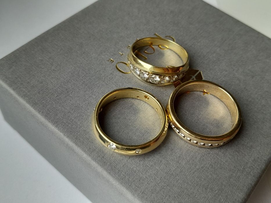 R.20 Obrączka 6.92g Diamenty 0.3ct Złoto 585 WYCENA