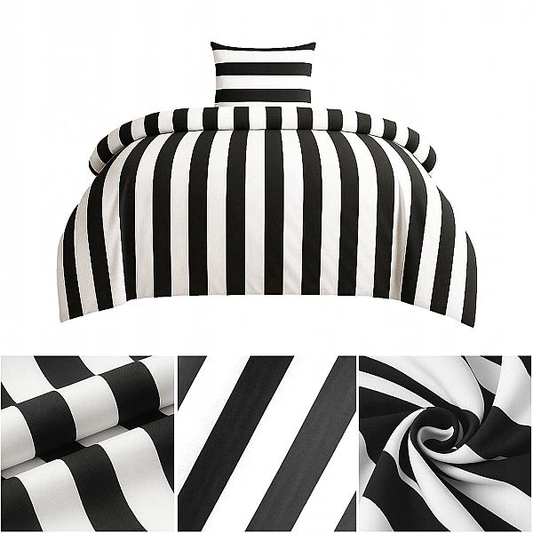 Pościel 140x200 MIKROFIBRA poszewka 70x80 KOMPLET Eusebia Home W PASY