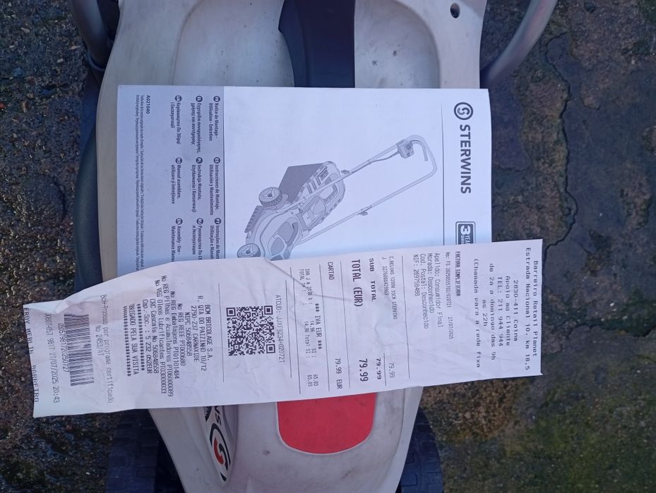 Carrinho cortar relva