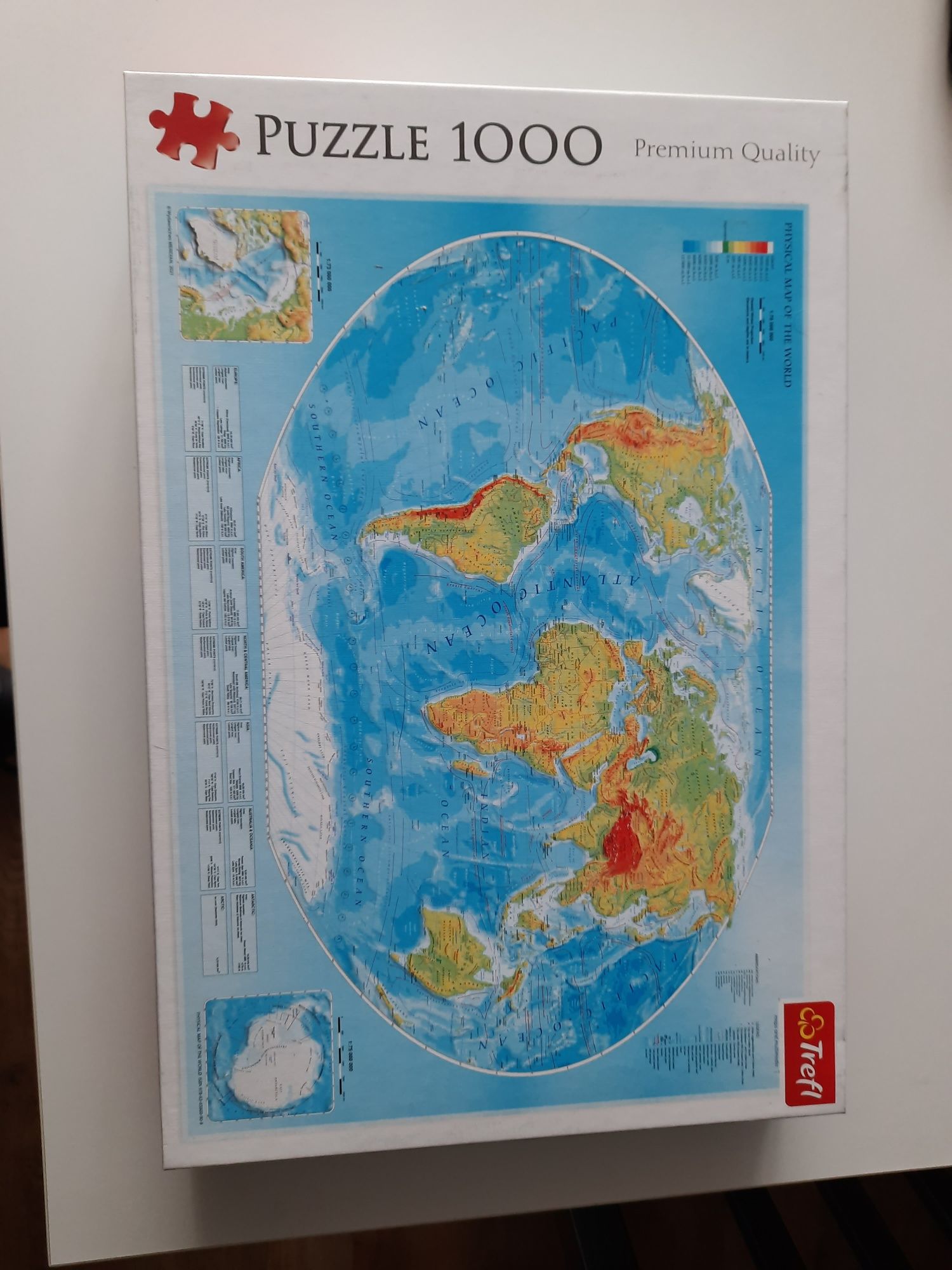 Puzzle 1000 elementów mapa fizyczna świata