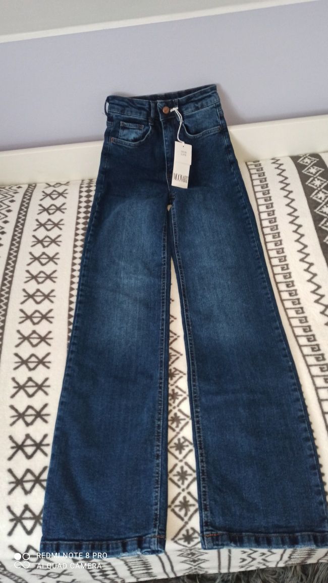 Nowe spodnie z metką jeansy straight XS