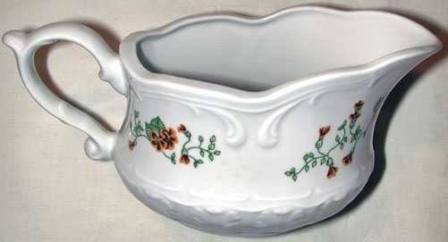 Porcelanowa Sosjerka Sygnatura Włocławek w Stylizowane Kwiatki z PRL-u