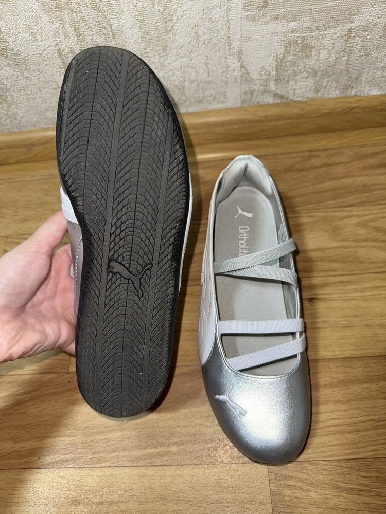 puma ballet metallic speedcat пума балетки сірі розмір 40