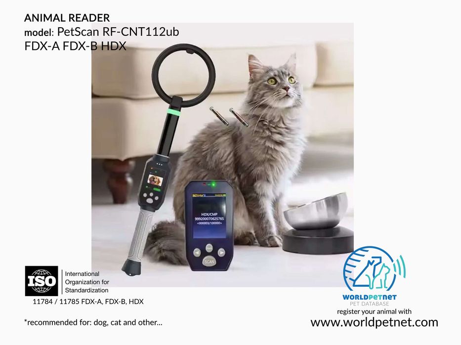 Czytnik mikroczipów PetScan RF-CNT112ub standard FDX-B, FDX-A, HDX