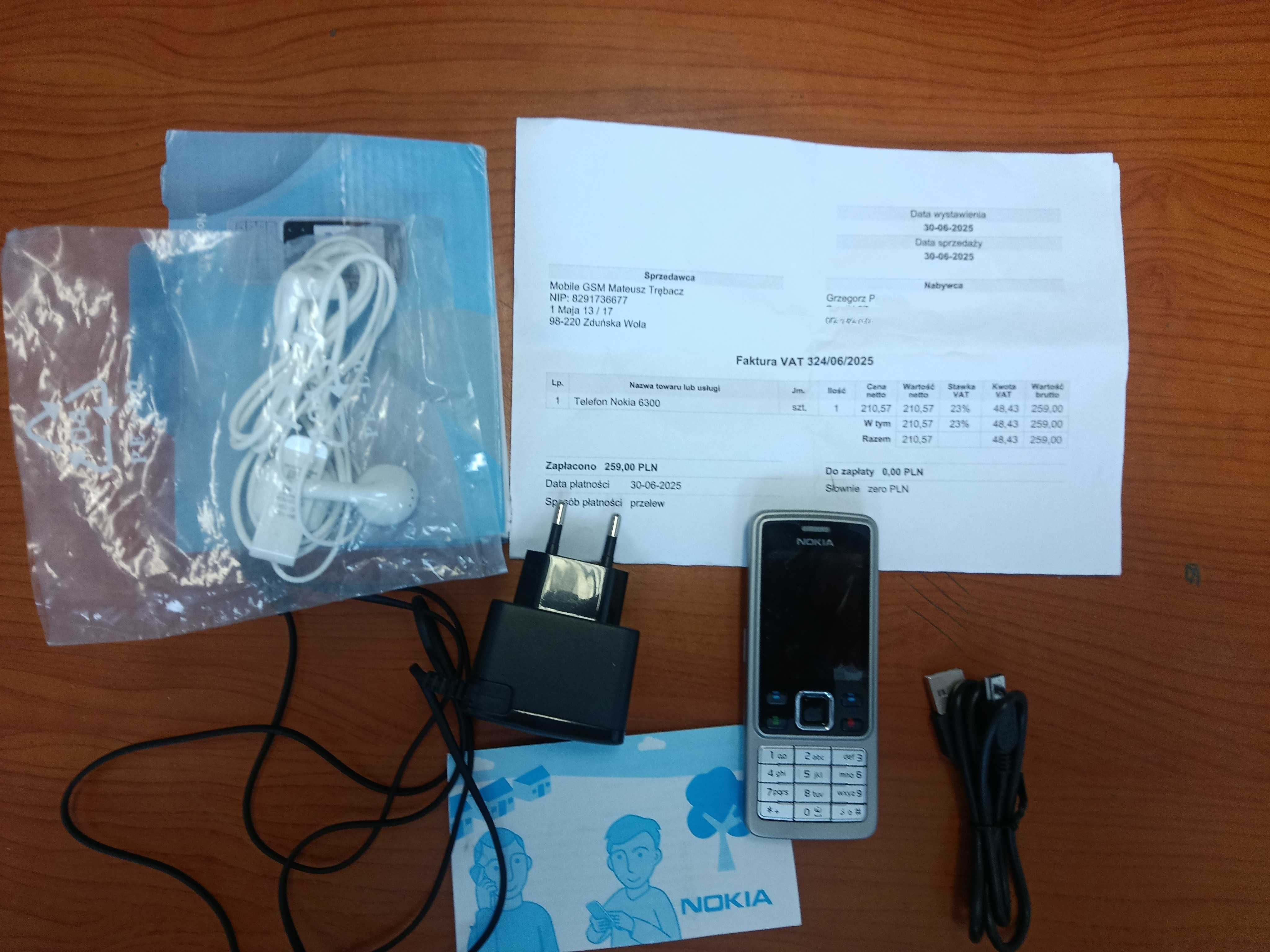 Telefon Nokia 6300 dwutygodniowy, 2 lata gwarancji srebrny. Tanio!!!