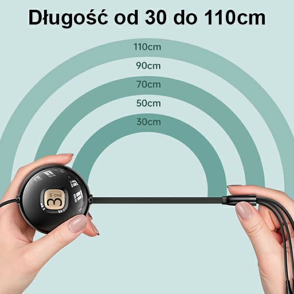 USAMS Kabel U69 3w1 1m niebieski/blue(lightning/microUSB/USB-C)