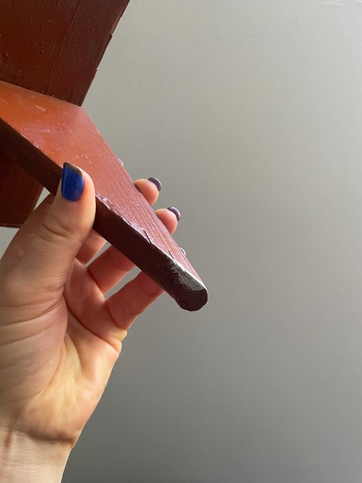 Drewniana ścienna półka brąz brązowa przemalowana emalia