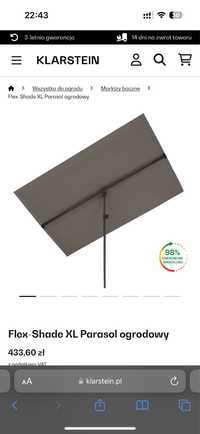 blumfeld Flex-Shade XL Parasol ogrodowy tarasowy prostokatny