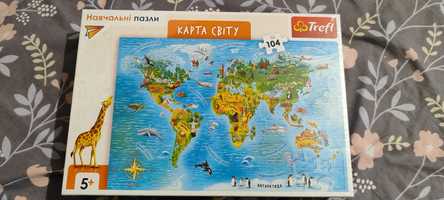 Пазли Trefl карта світу ,104 шт.