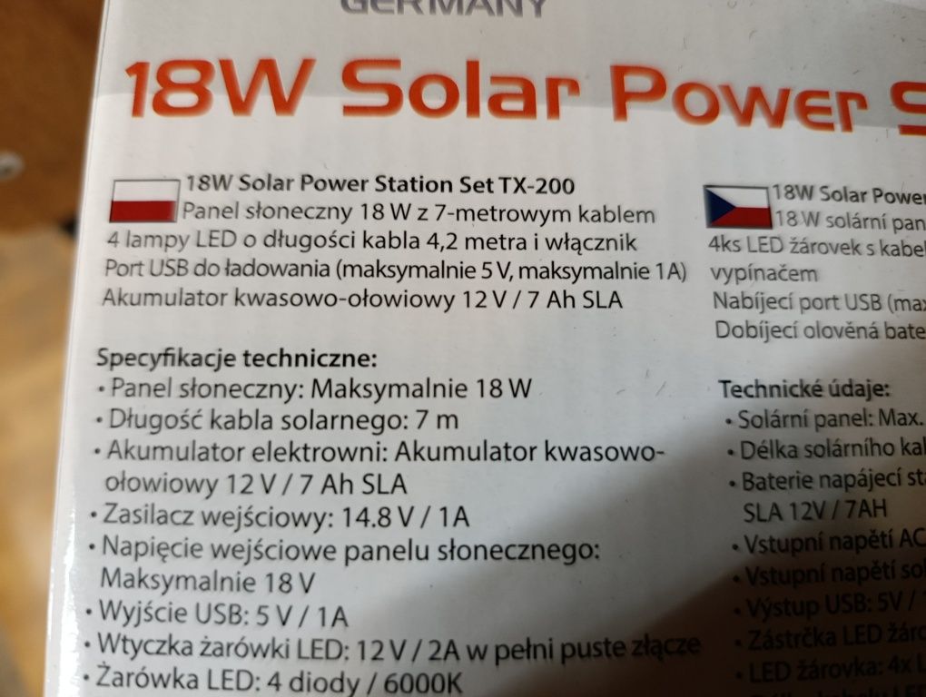 Nowy zestaw solarny Technaxx 18W TX 200