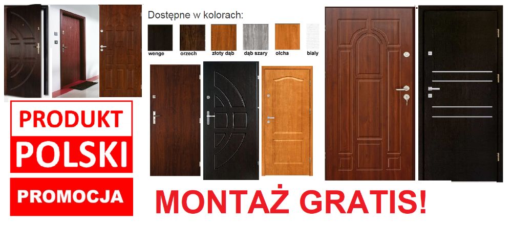 Drzwi wejściowe ZEWNĘTRZNE z montażem drewniane-metalowe do mieszkania