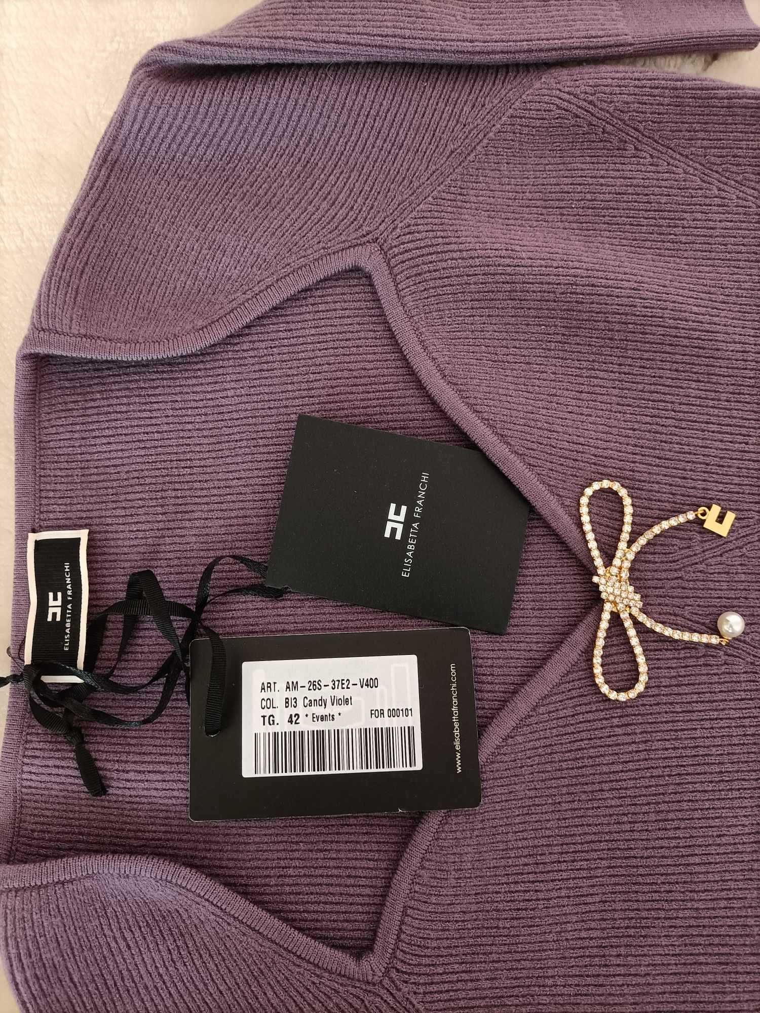 ELISABETTA FRANCHI sukienka damska wełniana midi