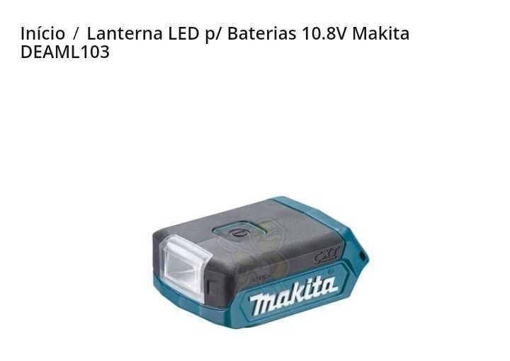 Carregador Makita DC10SB + baterias + lanterna