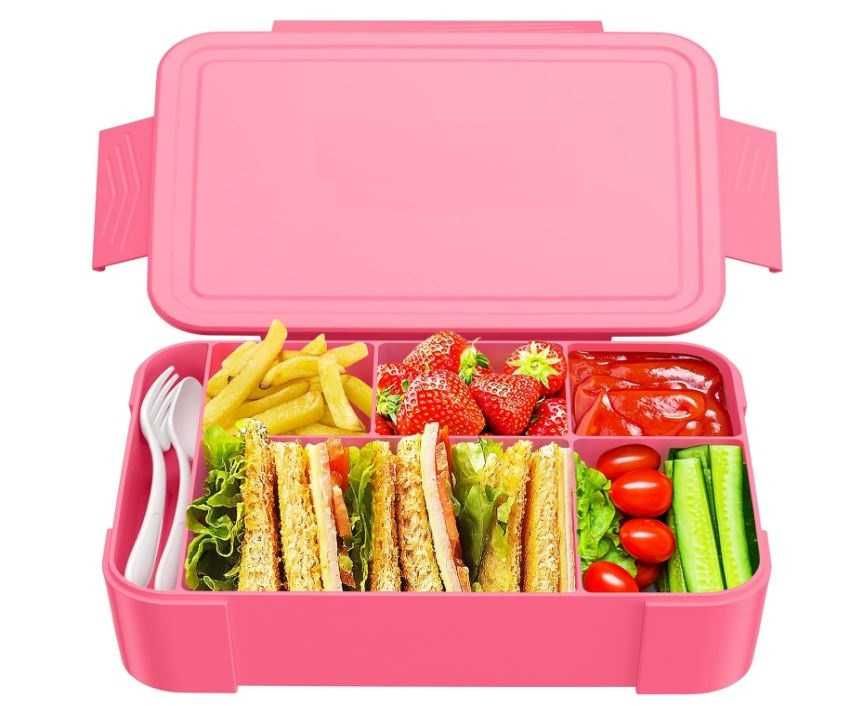 Śniadaniówka Lunchbox Pojemnik Na Śniadanie Z Pprzegródkami + Sztućce