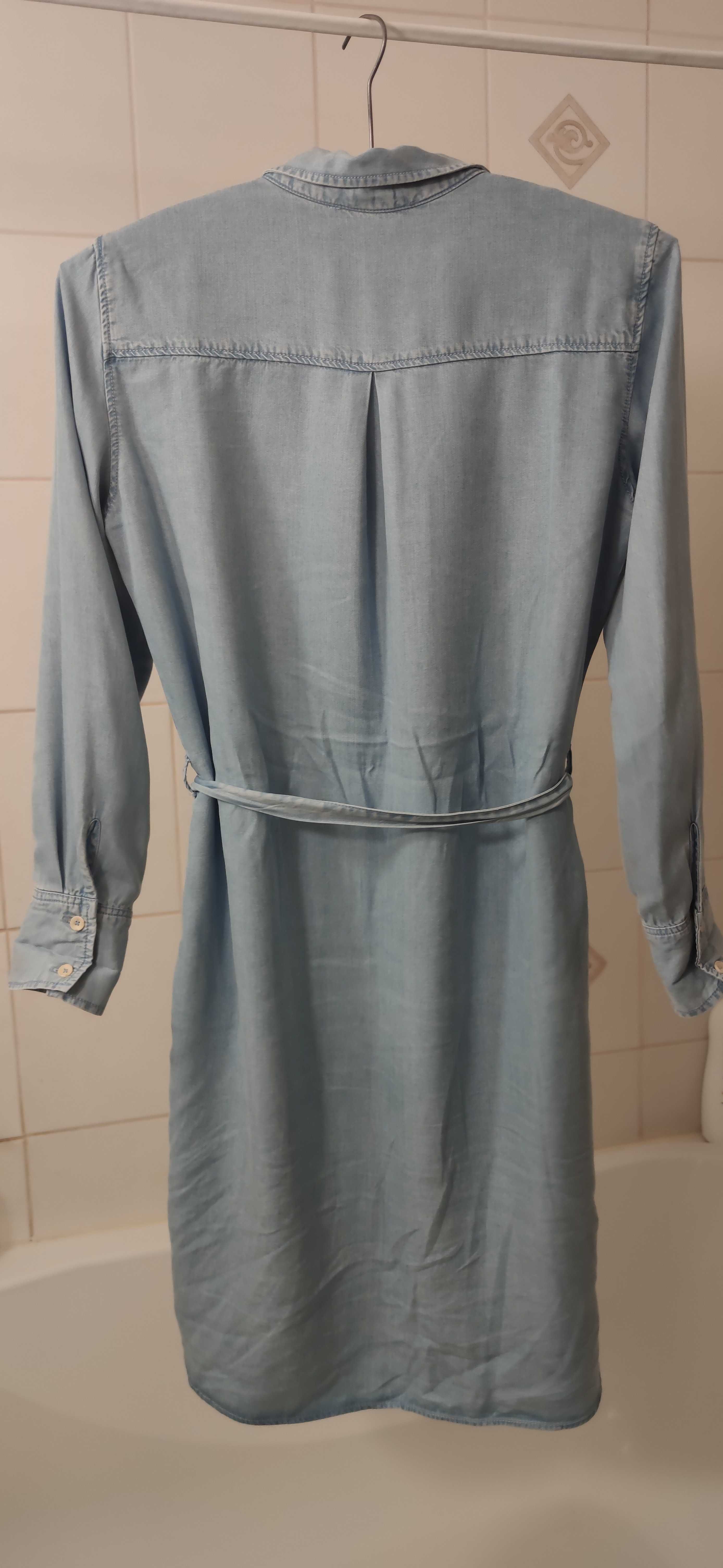 Mango sukienka jeansowa szmizjerka niebieska XS / S / M