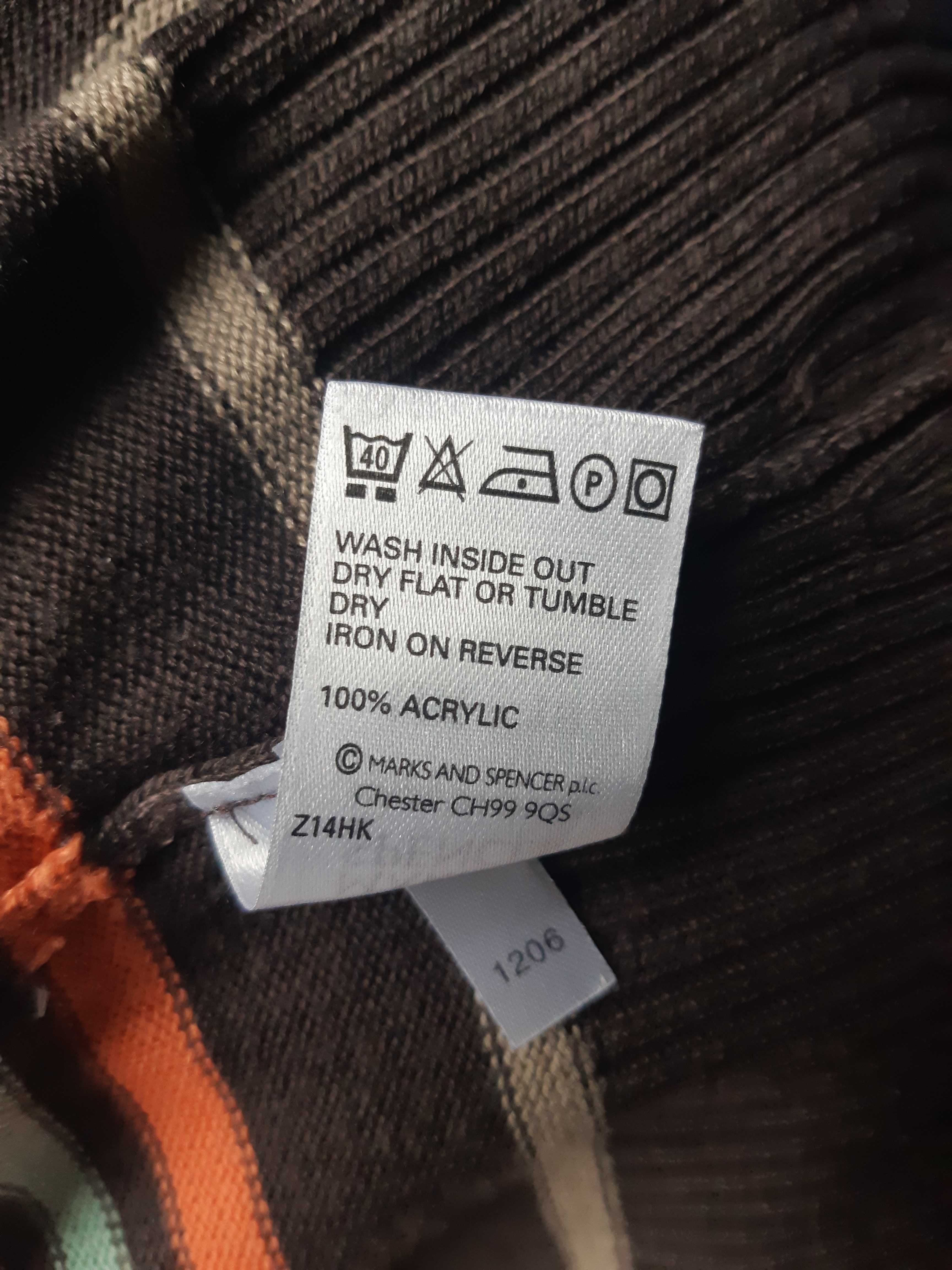 M&S Marks & Spencer lekki kopertowy kardigan sweter w paski 40 / L