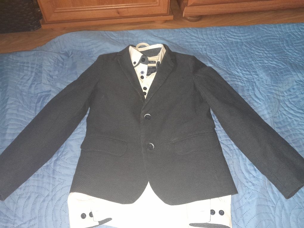 Zestaw dla eleganta do szkoły r.134- marynarka i koszula cool club