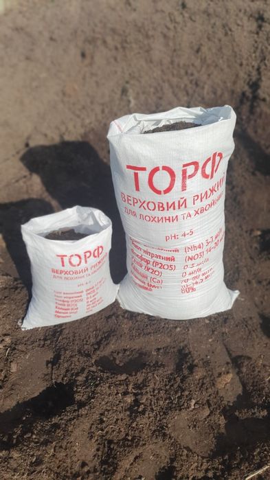 Торф кислий рижий верховий для лохини і хвойних