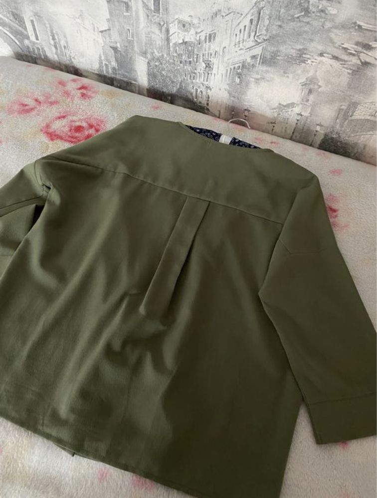 Блузка рубашка кофта хаки зелёная женская noisy may zara