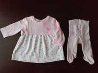 Wyprawka komplet niemowlęcy dla dziewczynki sukienka i rajstopki 56