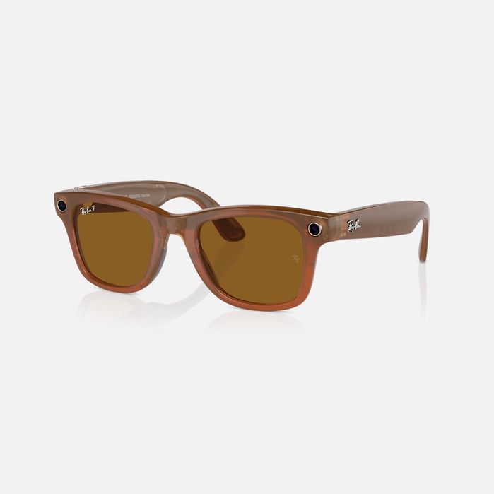 Gen 1 Okulary Ray Ban Meta Wayfarer Shiny Caramel Polar Brown S53