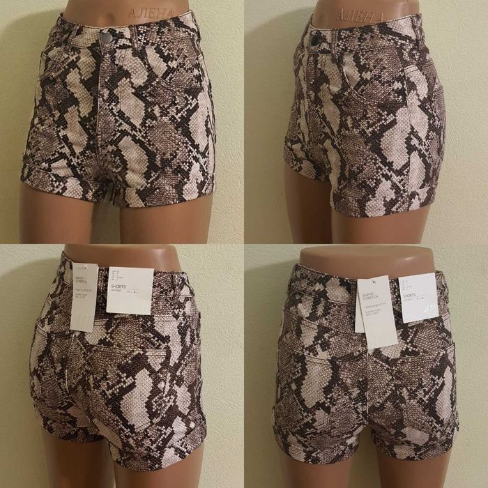 Короткие 5-карманные стрейчевые джинсовые шорты H&M 32-36EU 38-42 р