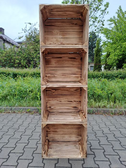 Skrzynka drewniana NUMER-2 opalana szlifowana 50×40×31