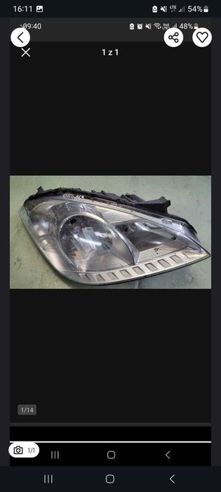 Lampa przednia prawa mercedes w169