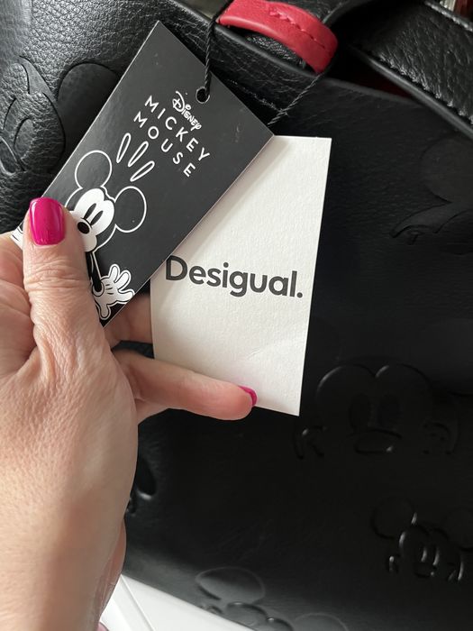 Torba shop perka Desigual nowa skóra ekologiczna Myszka Miki czarna
