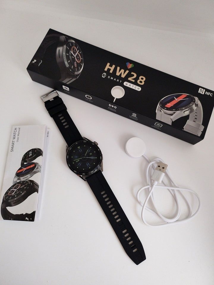 HW28 Pro Smartwatch, com chamadas (Novo) Preto