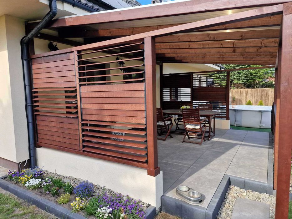 Zabudowa tarasu Zadaszenie tarasu pergola wiata ogród zimowy wymiar1x1