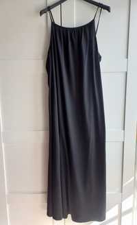 Czarna letnia długa maxi sukienka na ramiączkach  h&m rozmiar M