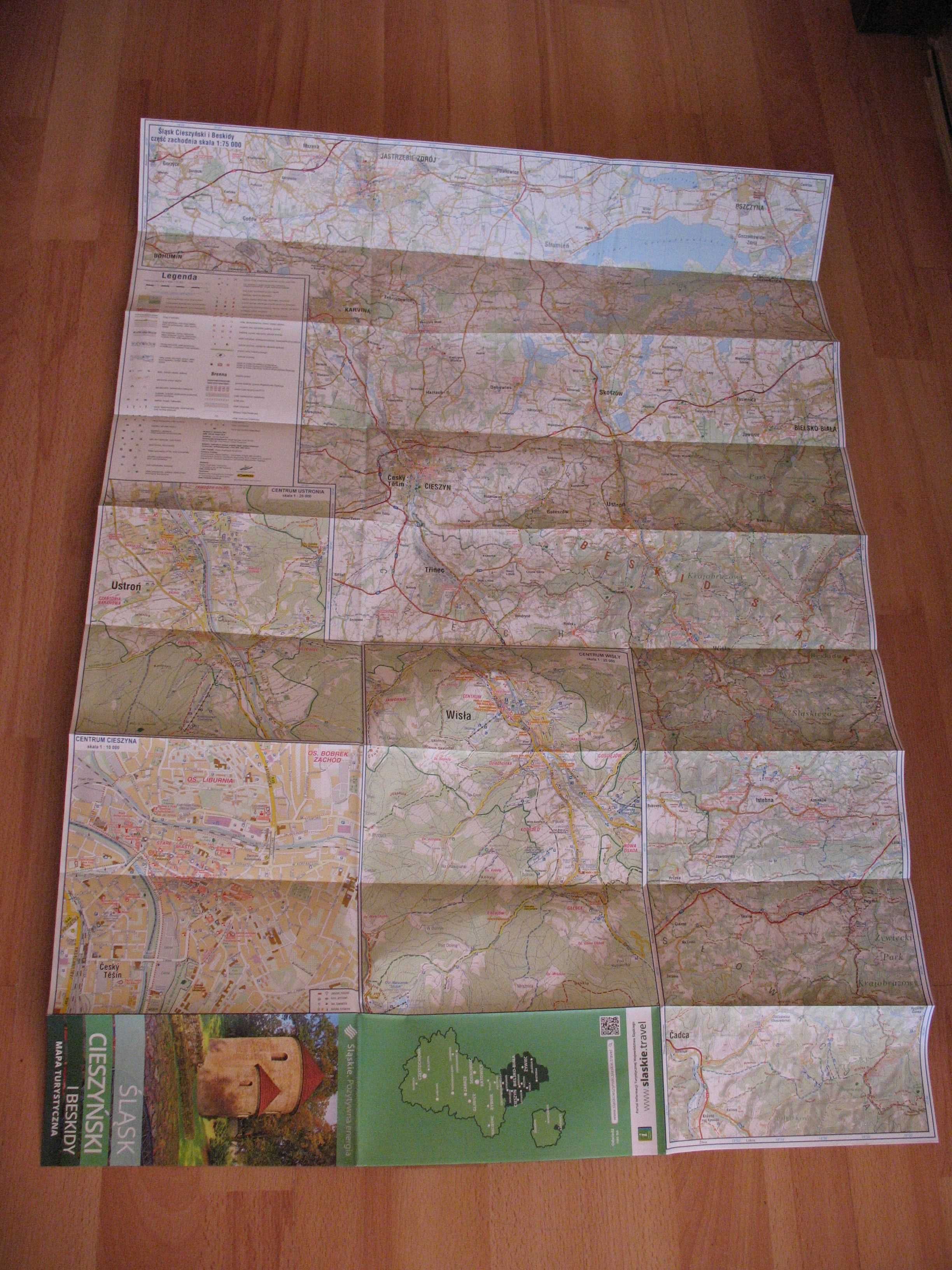 Śląsk Cieszyński i Beskidy – mapa turystyczna