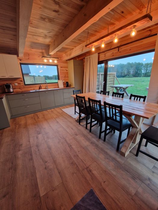 Domek Mazury nad jeziorem sauna balia jacuzzi