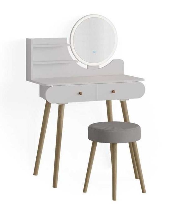 Toaletka do makijażu Nowoczesna z Lustrem LED taboret do makijażu