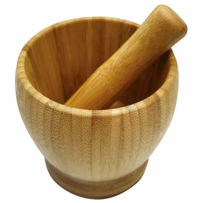 Kuchenny moździerz bambusowy 9cm Kinghoff tłuczek młotek do ucierania