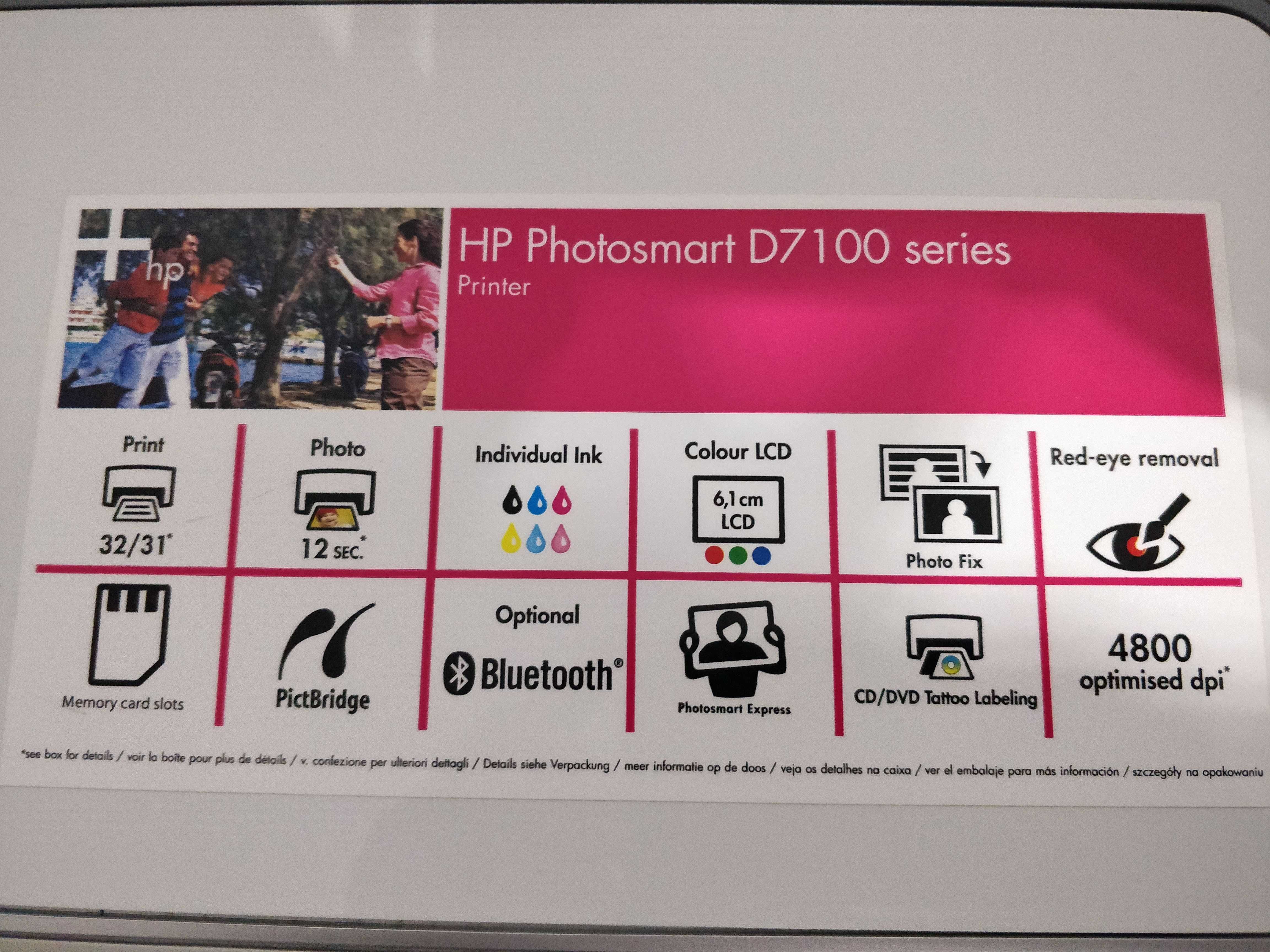Impressora HP Photosmart D7 100 e tinteiros
