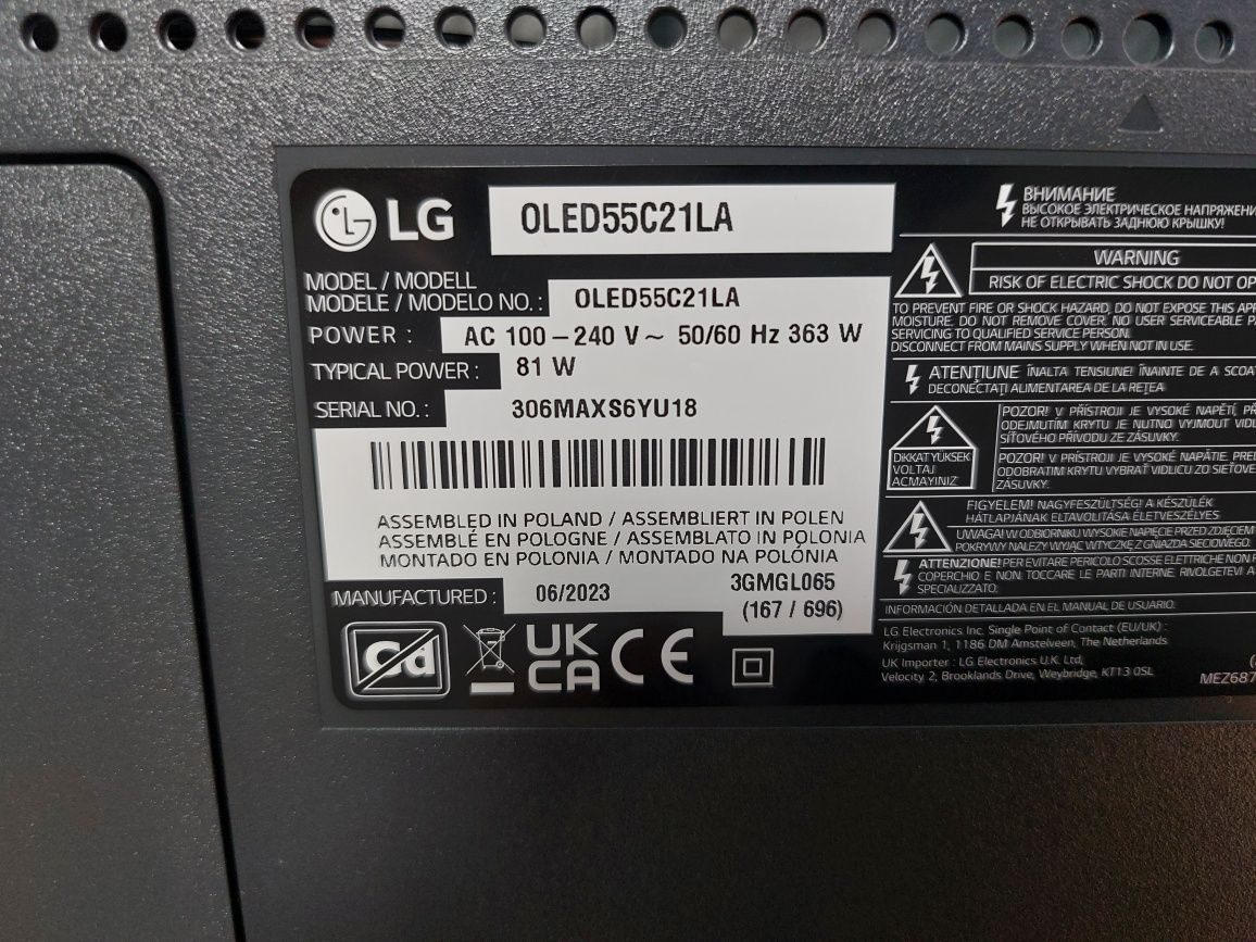 Telewizor LG OLED 55C21LA - stan idealny