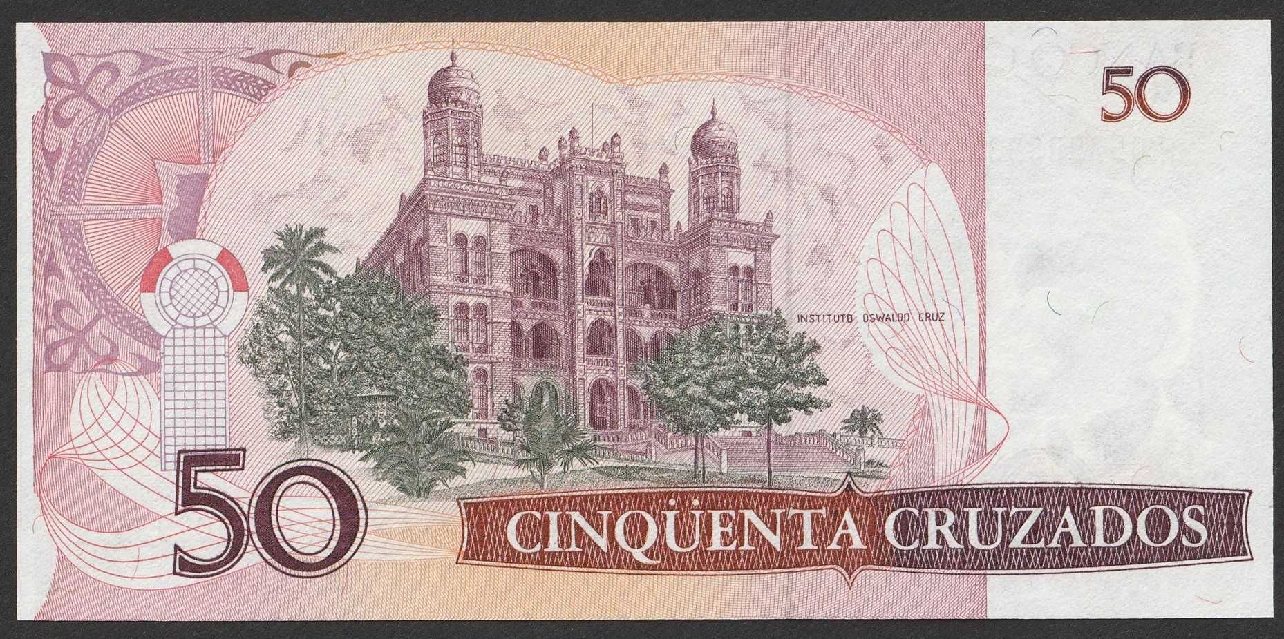 Brazylia 50 cruzados 1986 - Oswaldo Cruz - stan bankowy UNC