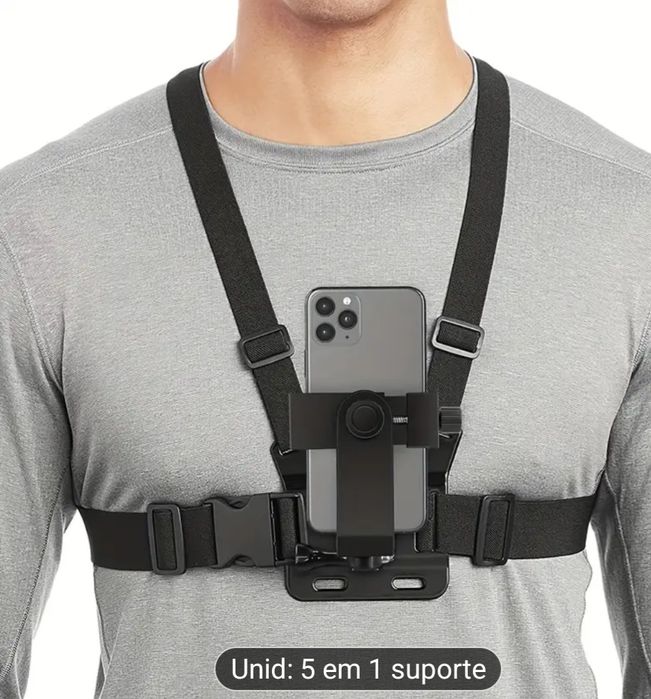 Suporte de peito para telemóvel ou câmara Novo