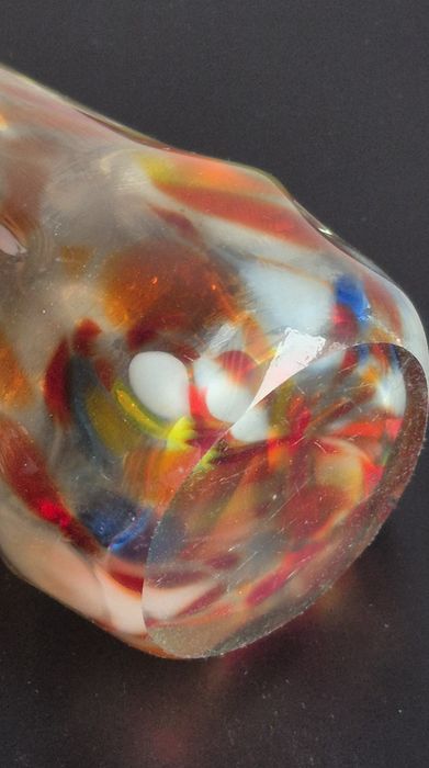 Ząbkowice wazon sękacz - kolorowe szkło- PRL