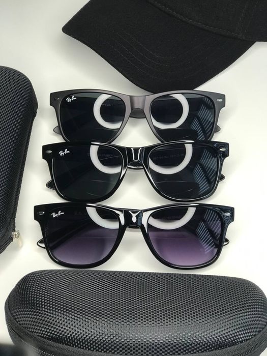 Сонцезахисні окуляри Ray Ban Wayfarer чорні квадратні Вайфарер Чоловіч