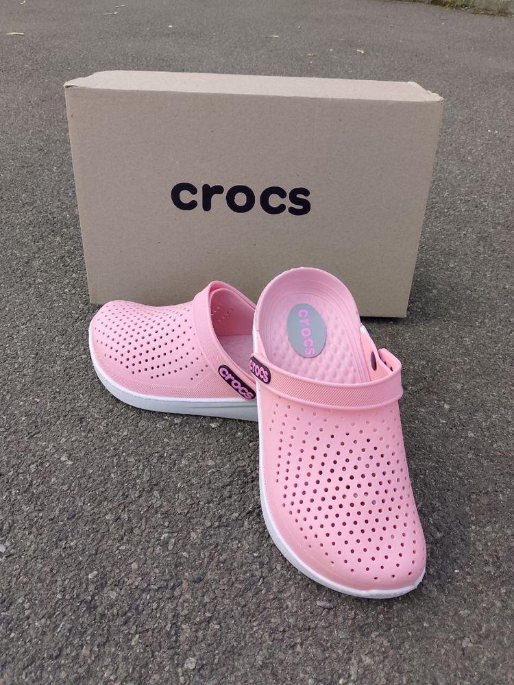 Шлепанцы женские Crocs Сабо кроксы розовые резиновые тапочки Топ!