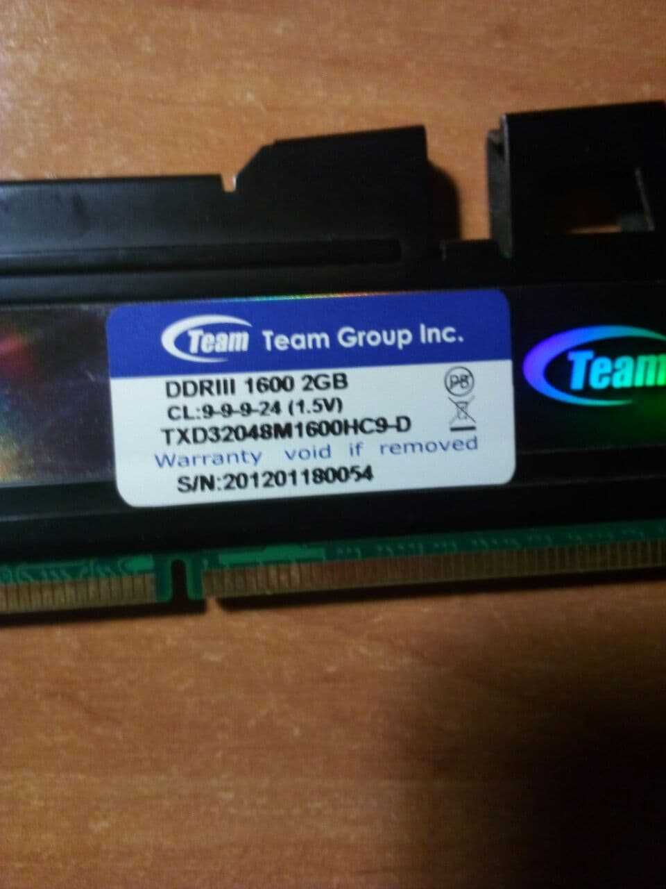 Оперативная память Team Group DDR3 2GBx2 1600Mhz