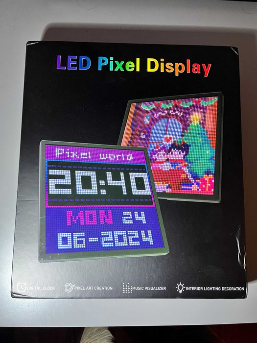 Painel LED Pixel Art 64x64 RGB – Smart Display Bluetooth com APP