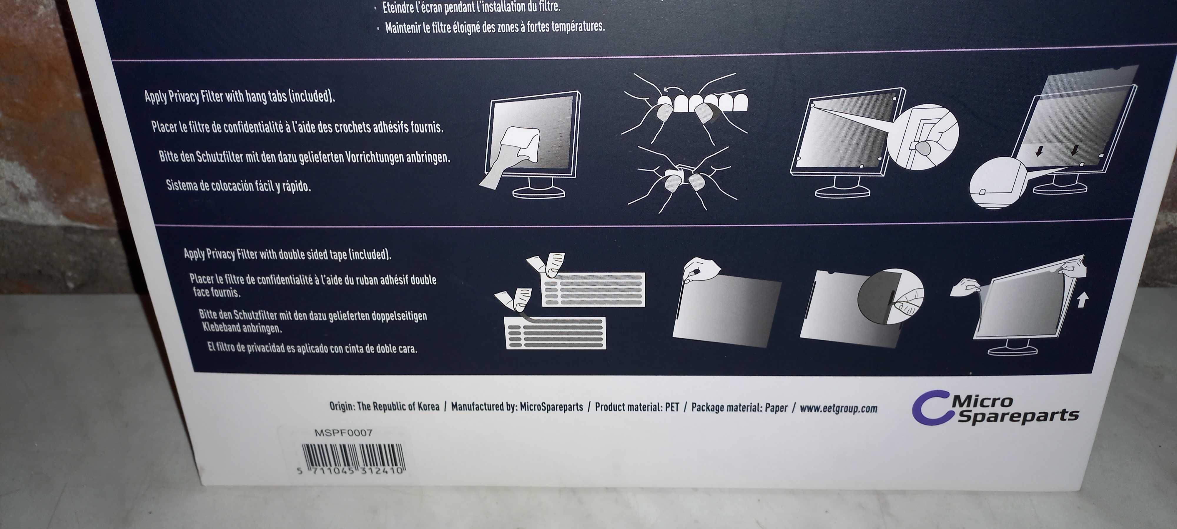 Filtr prywatności - 14" - do laptopa, monitora, tabletu